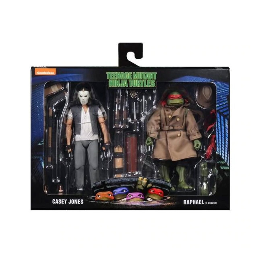 Neca TMNT Disguise 2 Casey Jones & Raphael 7'' Scale Action Figure Play Toy 14+