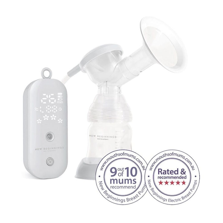 New Beginnings Single Electric Breast Pump Custom Flow Portable USB