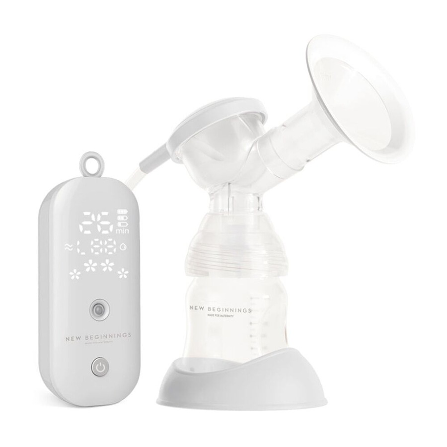 New Beginnings Single Electric Breast Pump Custom Flow Portable USB