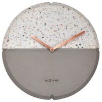 NeXtime Conrazzo 32cm Analogue Hanging Wall Clock Concrete Round Home Decor Grey