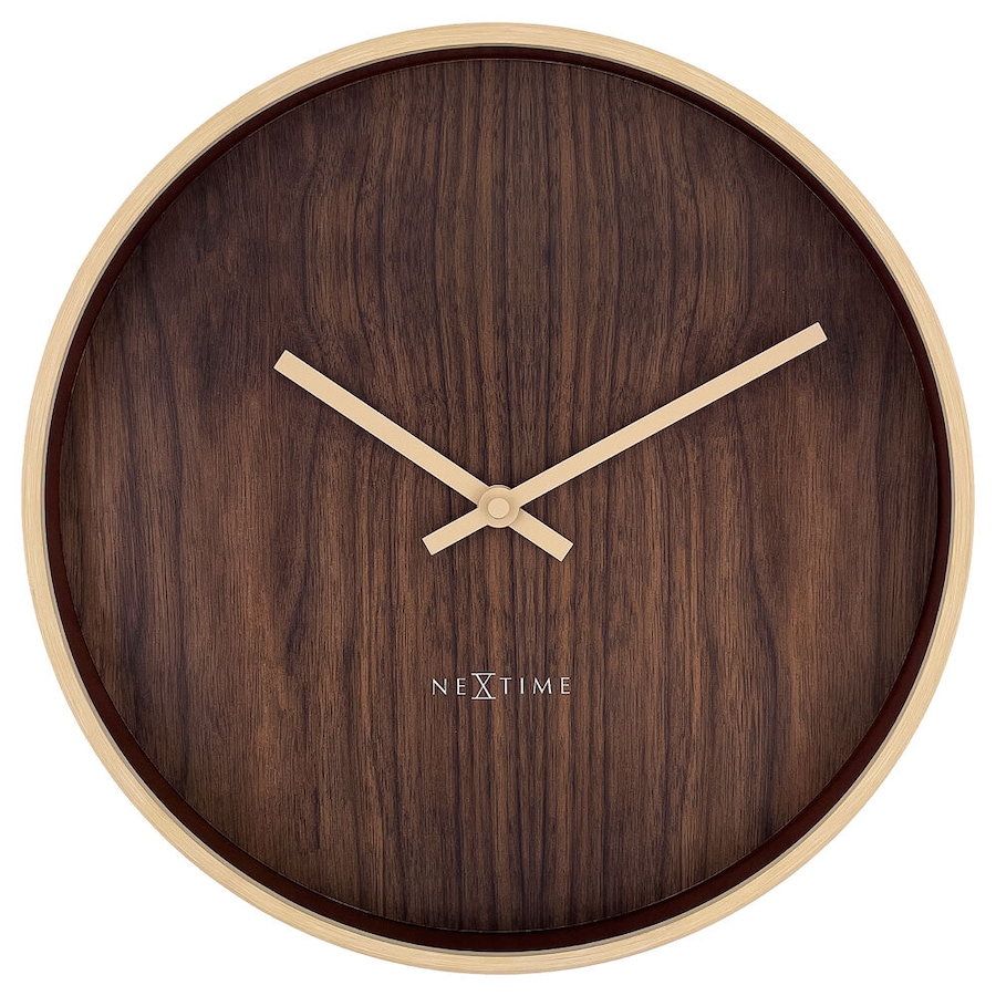 NeXtime Oslo Silent Wall Clock Dark Brown Dial 30x30x4.4cm Aluminium Case