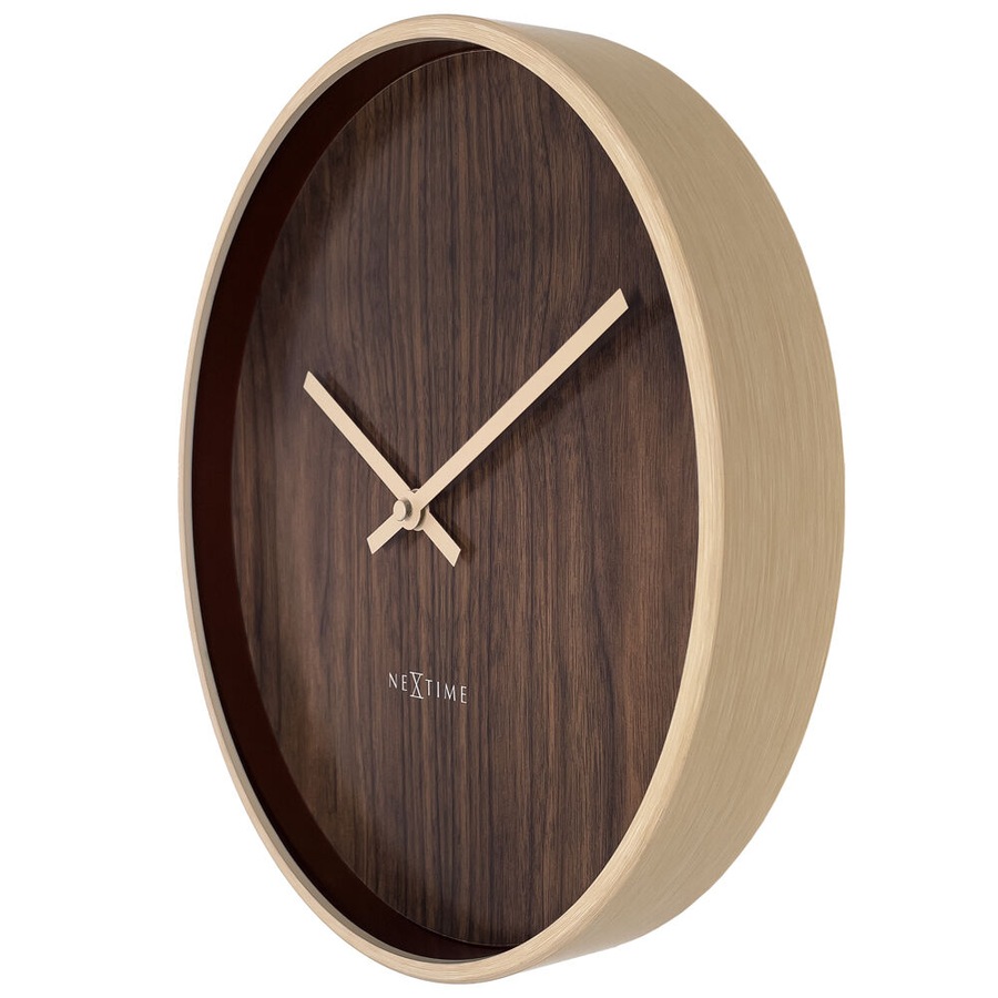 NeXtime Oslo Silent Wall Clock Dark Brown Dial 30x30x4.4cm Aluminium Case