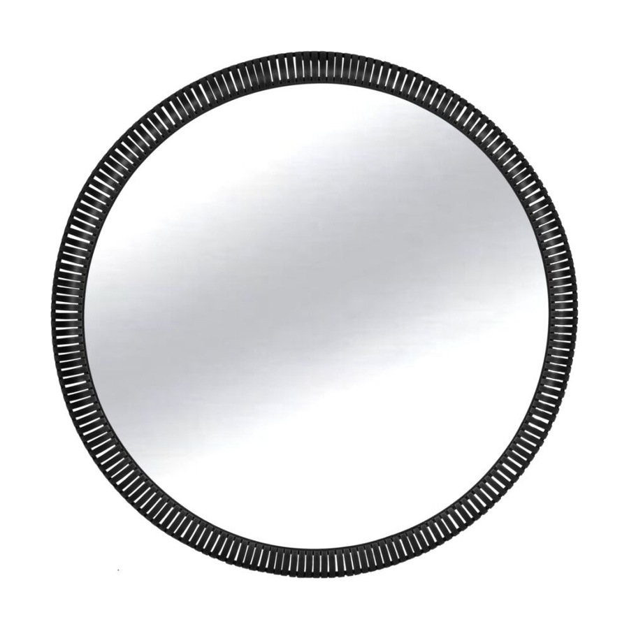 NF Living Edge of Glory Mirror 90cm Metal & Glass Finish - Black