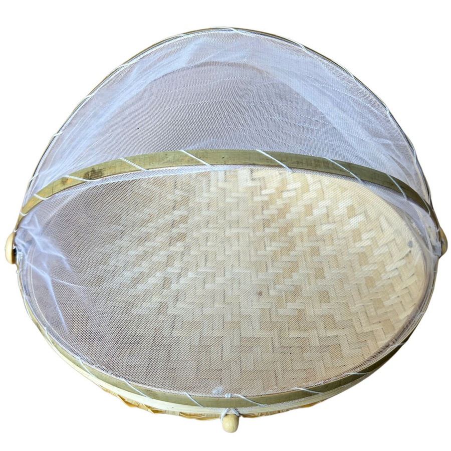 NF Living Mesh & Bamboo Cover 40x20cm Food Wood Tabletop Supplies Collapsible