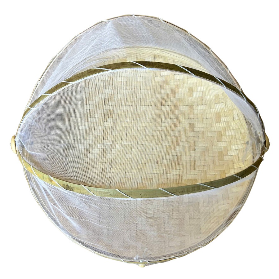 NF Living Mesh & Bamboo Cover 40x20cm Food Wood Tabletop Supplies Collapsible