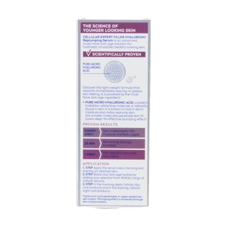 Nivea Anti-Ageing Hyaluronic Replumping Serum Expert Filler Cellular 30ml
