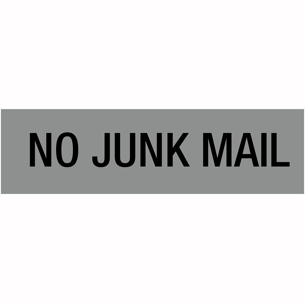 No Junk Mail Sticker Silver Adhesive Sign Stick Letterbox/Mailbox Business/Home