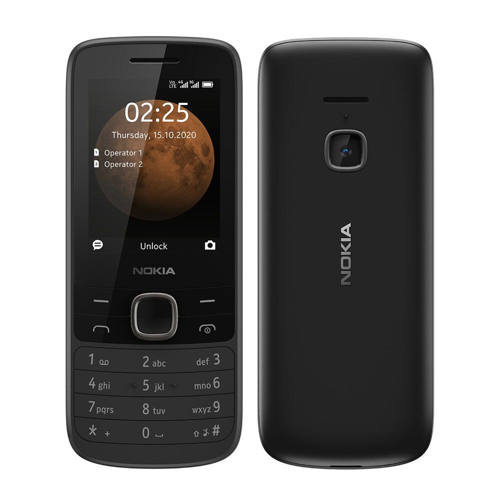 Nokia 225 4G Dual SIM 2.4"/0.3 MP/64MB/128MB RAM Unlocked Mobile Phone Black 
