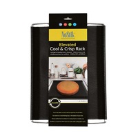 Nostik Reusable Elevated 49cm Crisp & Cooling Rack Rectangle Holder Tray Black