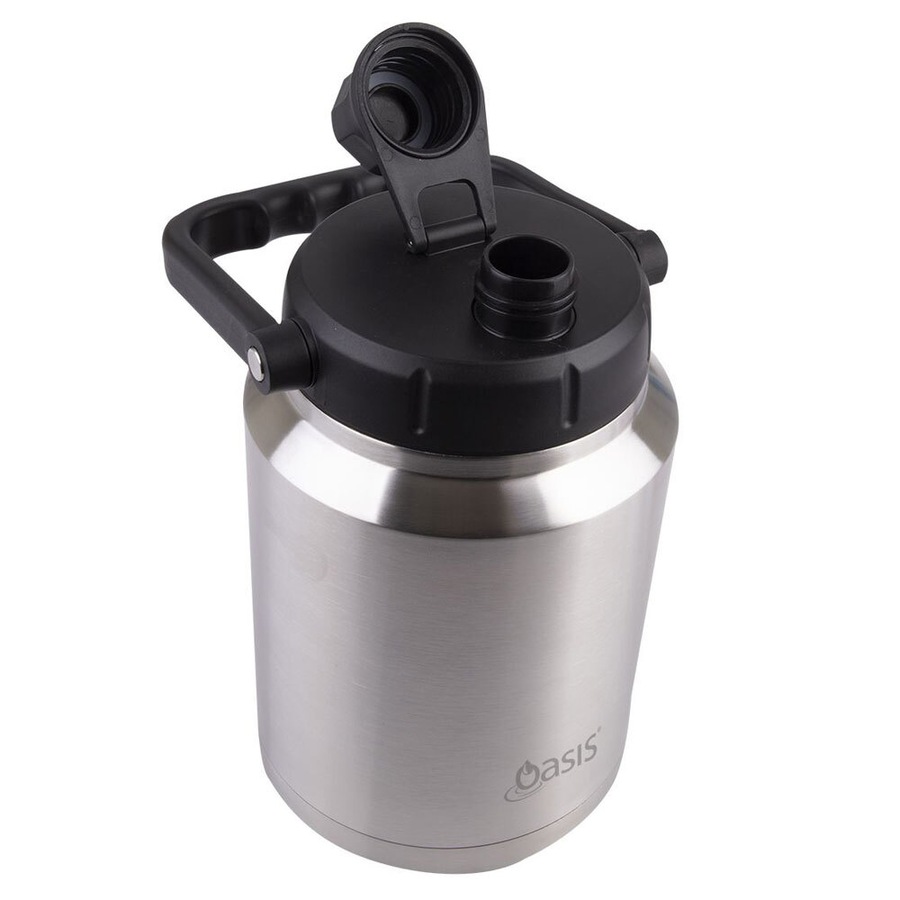 Oasis 2.1L Insulated Mini Jug Stainless Steel Water Bottle w/Carry Handle Silver