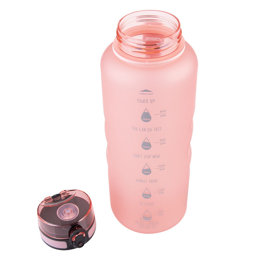 Oasis Tritan Motivational Sports Water Drinking Bottle 1.5L Glow Pink
