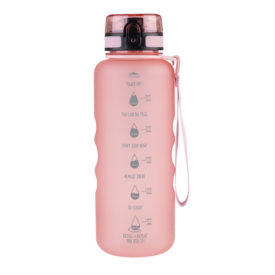 Oasis Tritan Motivational Sports Water Drinking Bottle 1.5L Glow Pink