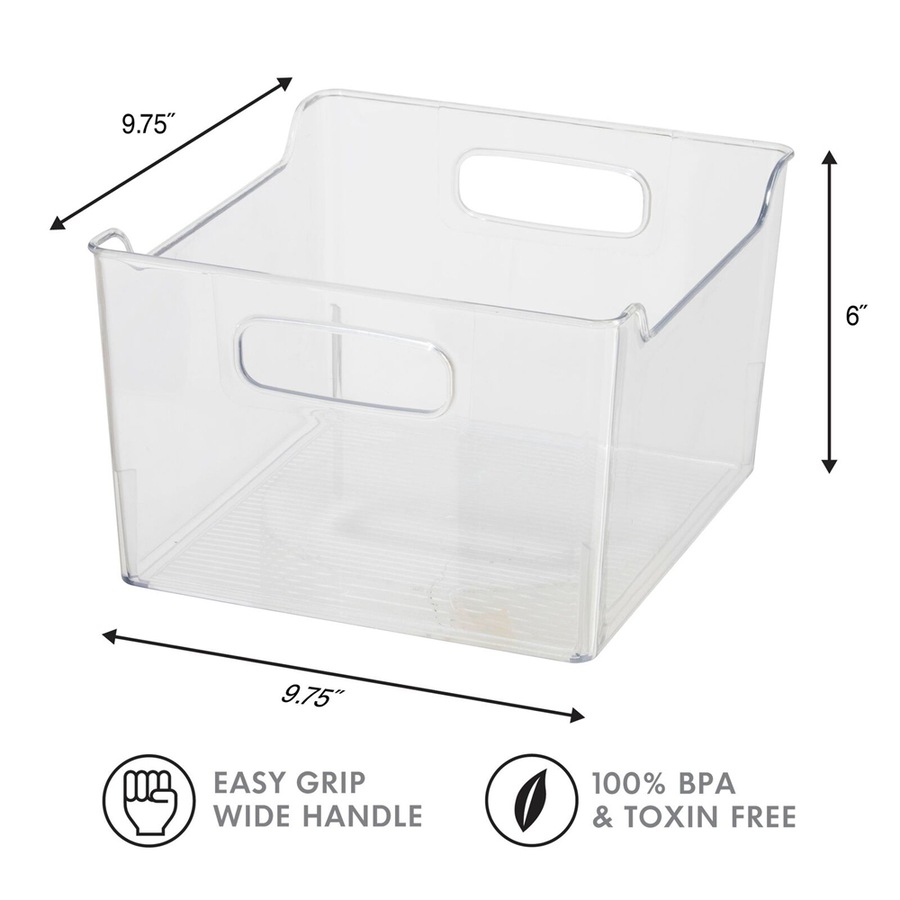 Oggi 25cm Tall Storage Bin Home/Kitchen Food/Snack Organiser w/ Handles Clear