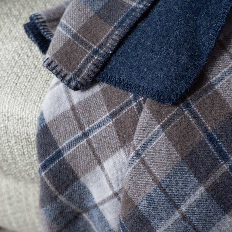 Onkaparinga King/Super King Bed Heirloom Blanket Australian Wool Bedding Check