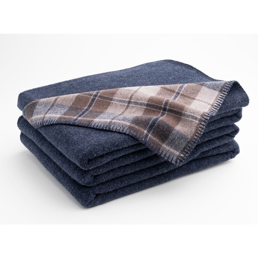 Onkaparinga King/Super King Bed Heirloom Blanket Australian Wool Bedding Check