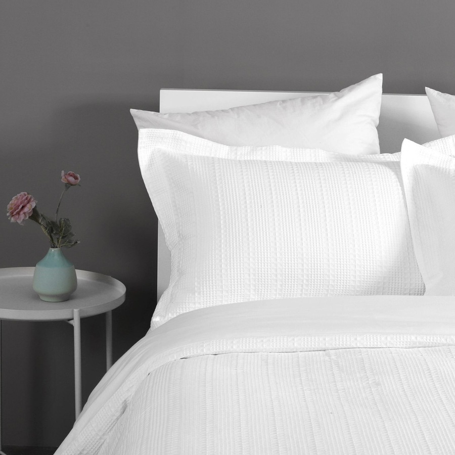 Onkaparinga Queen Bed/Bedroom Cotton Quilt Cover Bedding Set w/Pillowcases White