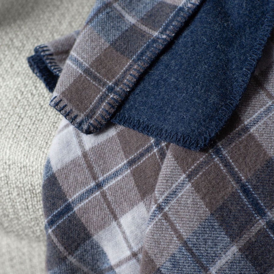 Onkaparinga Queen/King Bed Heirloom Blanket Australian Wool Home Bedding Check