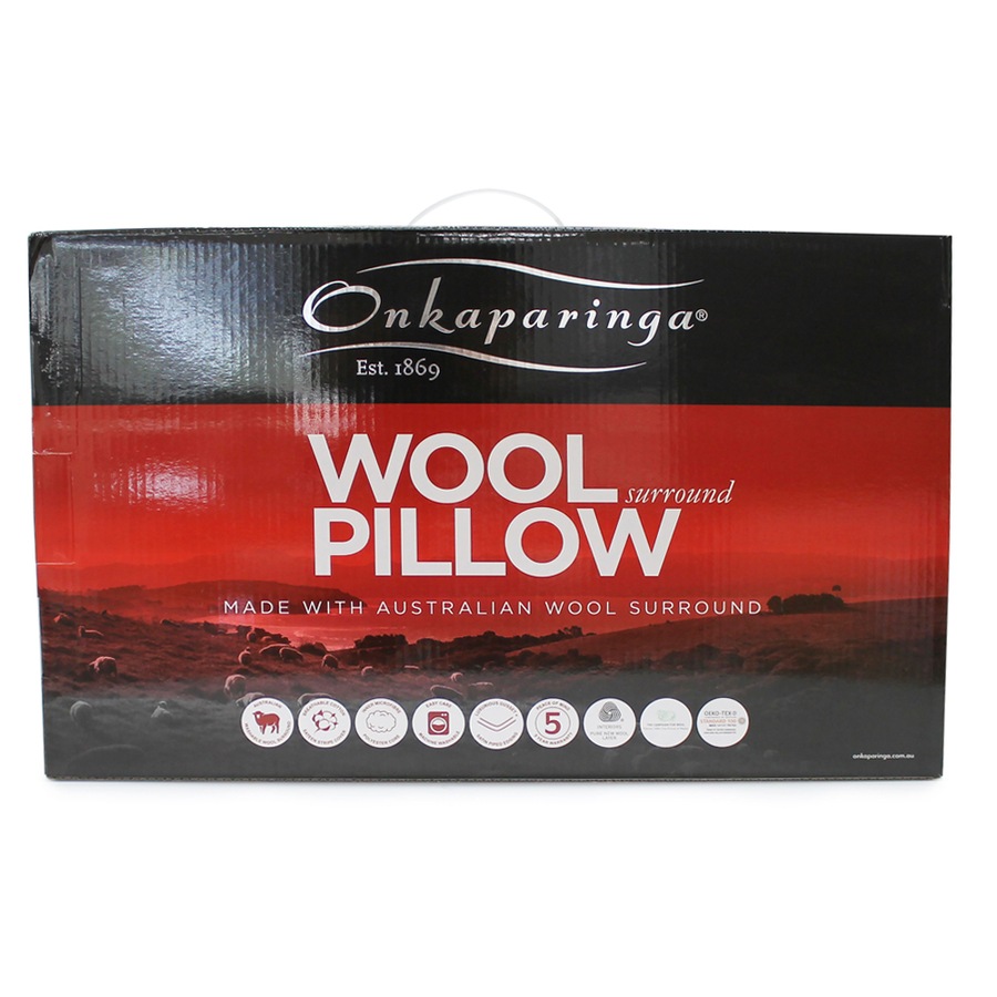 Onkaparinga Wool Quilt Surround Medium/Firm Sleeping Pillow Home Bedding White