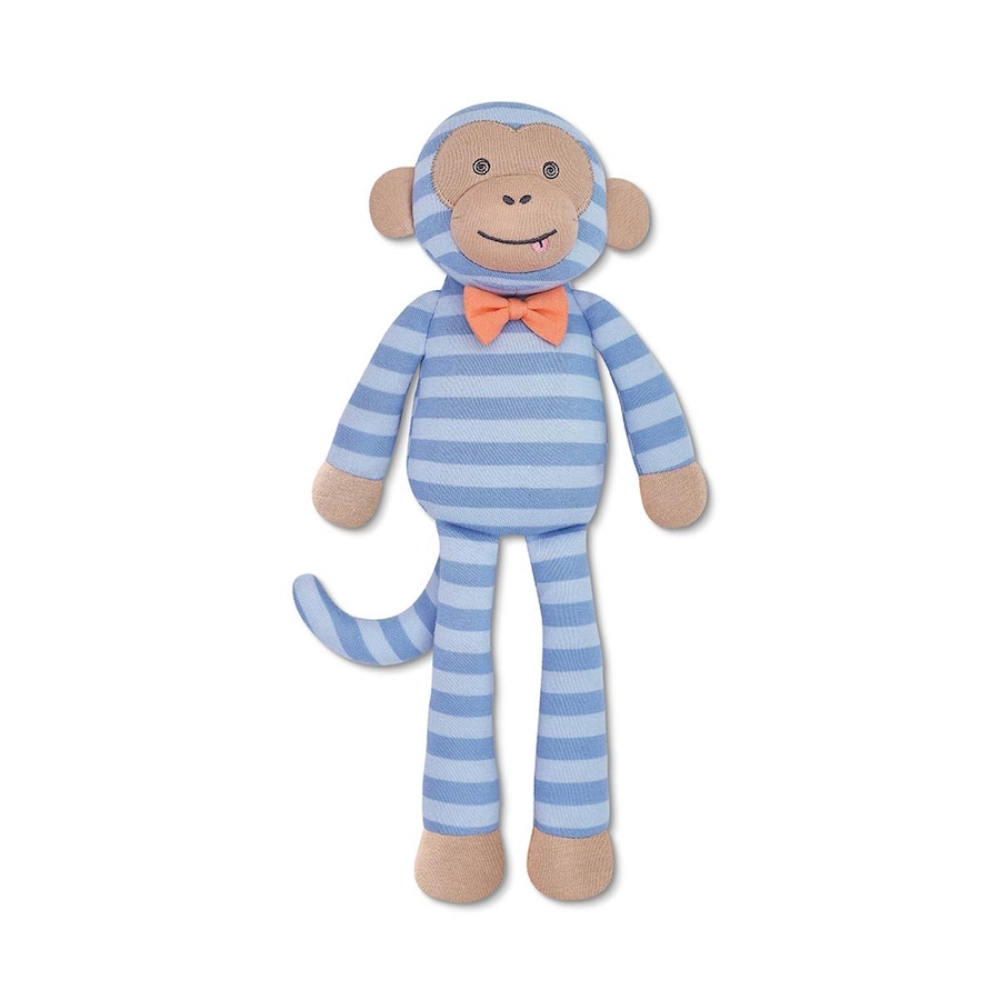 Organic Farm Buddies 35cm Marvin the Monkey Kids Soft Animal Plush Toy Blue 0+