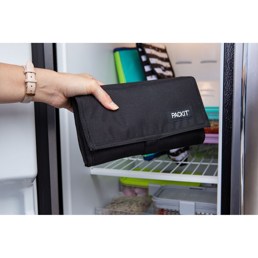 Packit Freezable Lunch Bag Chiller Travel/Outdoor Food Storage Container Black