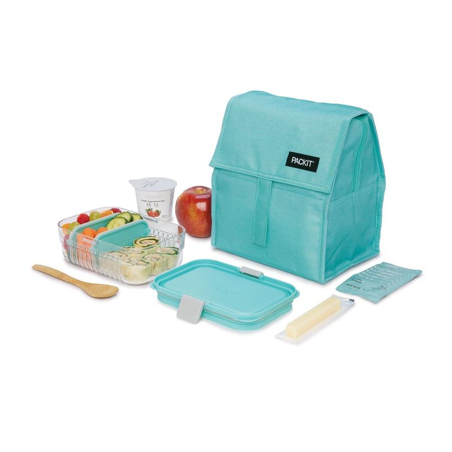 Packit Freezable Lunch Bag Chiller Travel/Outdoor Food Storage Container Mint
