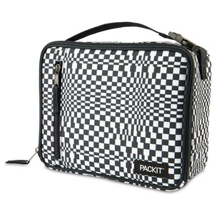 PackIt Freezable Polycanvas Lunch Box Bag Storage Rectangle 25cm Checked Out