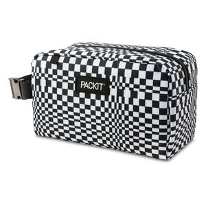 PackIt Freezable Polycanvas Snack Box Bag Food Pouch Rect 23cm Checked Out