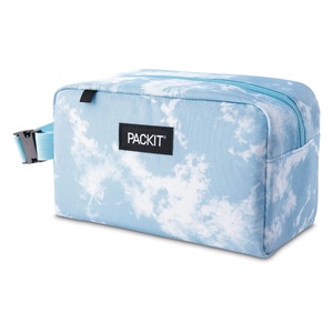 PackIt Freezable Polycanvas Snack Box Bag Storage Pouch Rect 23cm Blue Sky