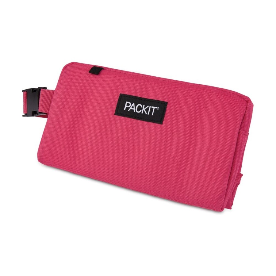 PackIt Insulated Freezeable Gel Lined Snack Box/Lunch Bag School/Work Magenta