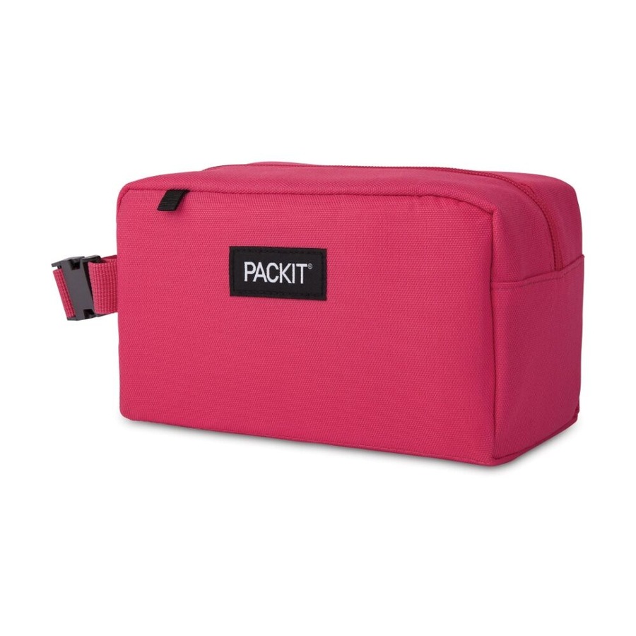 PackIt Insulated Freezeable Gel Lined Snack Box/Lunch Bag School/Work Magenta