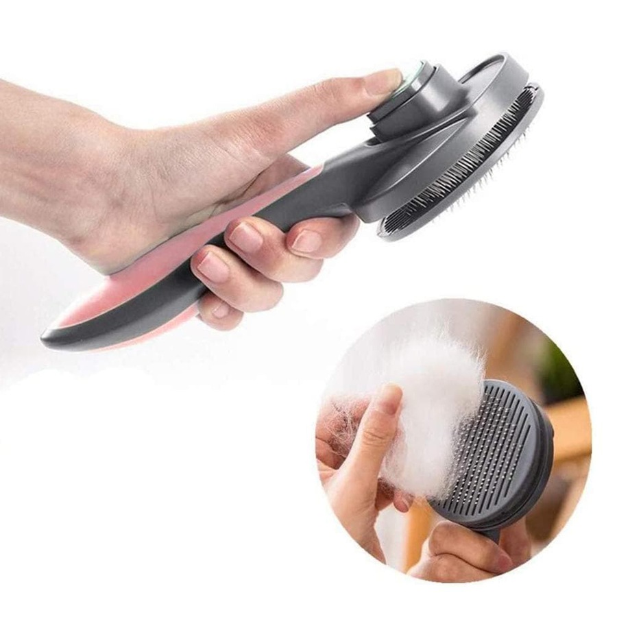 Pakeway T9 Pet Dogs/Cats Needle Deshedding Slicker Brush Grooming Comb Pink