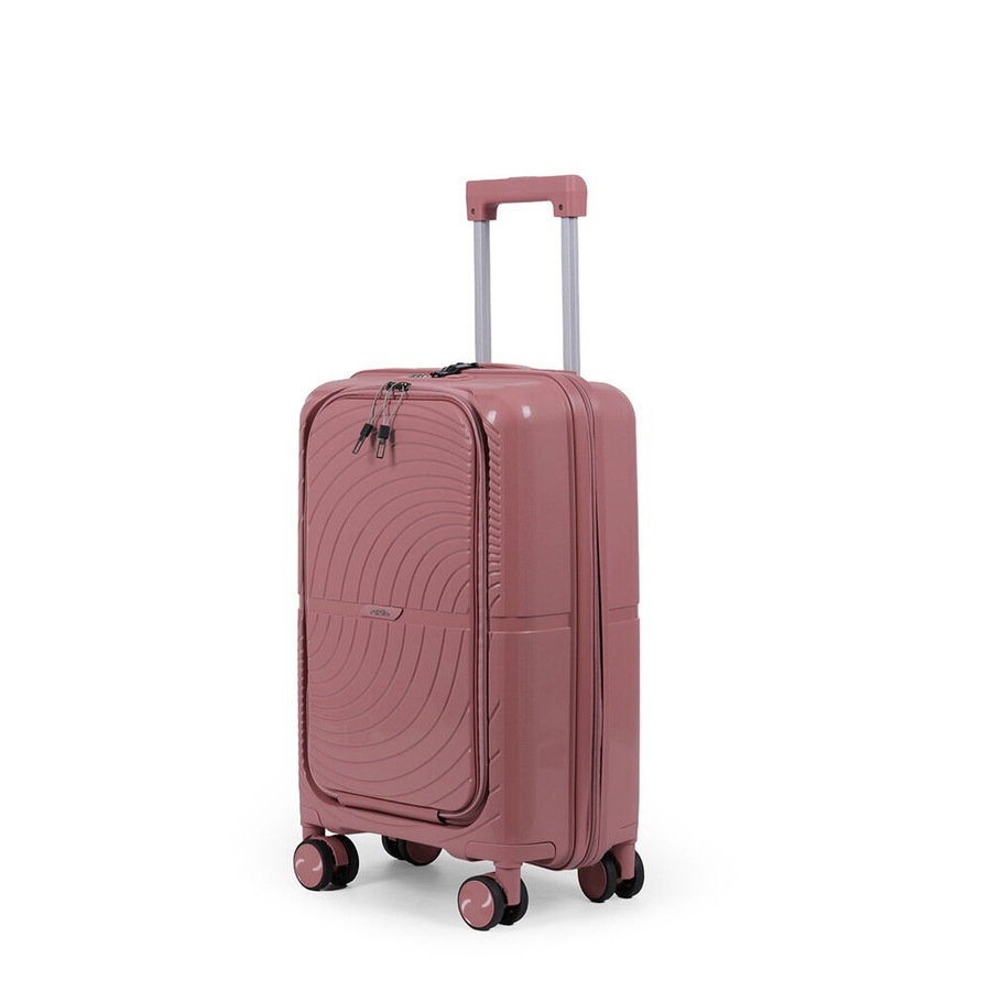 Paklite Solar Small Travel Luggage Suitcase Lightweight 55x35cm Pink