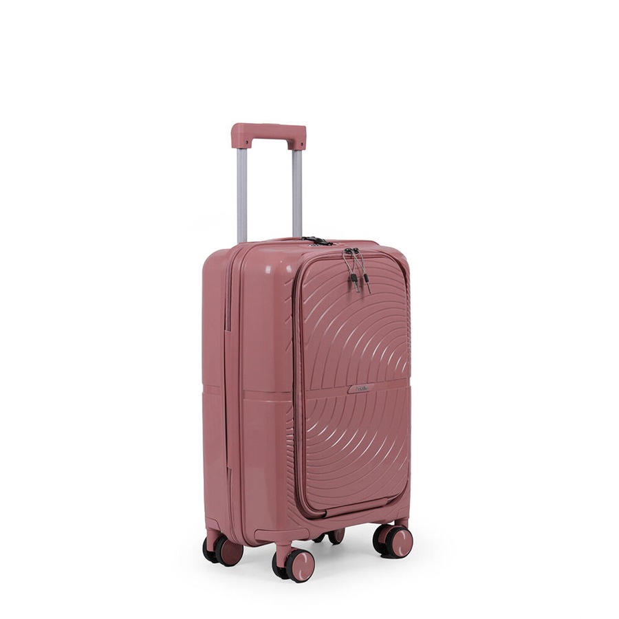 Paklite Solar Small Travel Luggage Suitcase Lightweight 55x35cm Pink