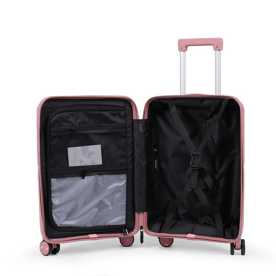 Paklite Solar Small Travel Luggage Suitcase Lightweight 55x35cm Pink