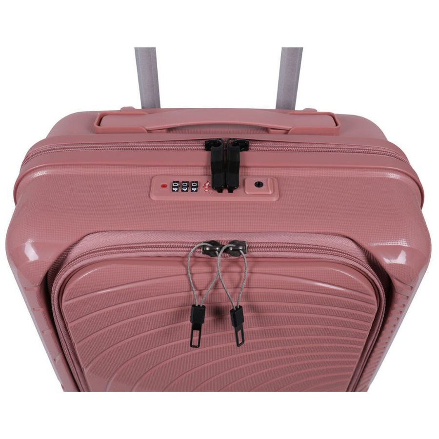Paklite Solar Small Travel Luggage Suitcase Lightweight 55x35cm Pink
