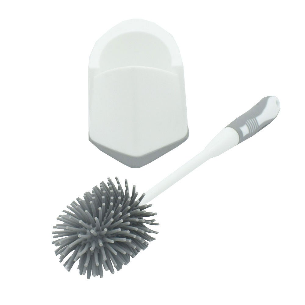 Panache 38cm TPR Brush Head Toilet Brush & Holder Set Soft Touch Bathroom/Home