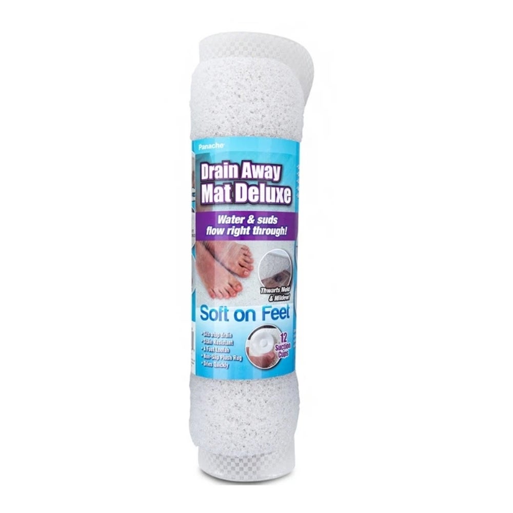 Panache Rectangle Shower/Bathroom Loofa Drain Anti Stain/Non Slip Suction Mat