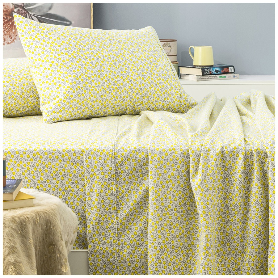 Park Avenue Double Bed Flannelette Fitted Sheet Set 175 GSM Egyptian Cotton FLO