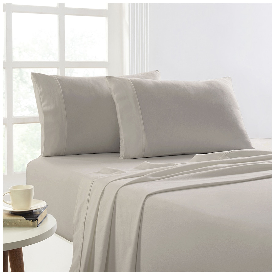 Park Avenue King Single Bed Flannelette Fitted Sheet Set 175GSM EGY Cotton Sand