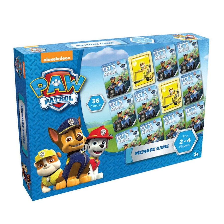 36pc Paw Patrol Educational Memory Playing Card Game Toys 2-4 Players Kids 3y+