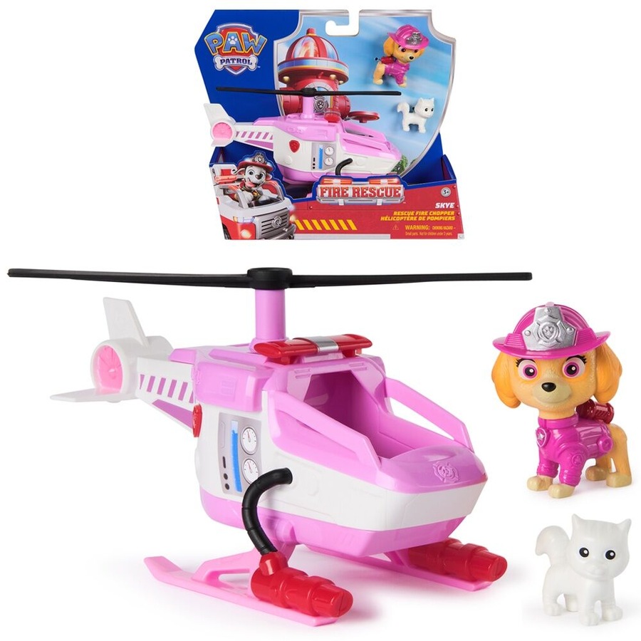 Paw Patrol Skye Rescue Fire Helicopter Chopper Vehicle Childrens Toy 3Y+ Pink