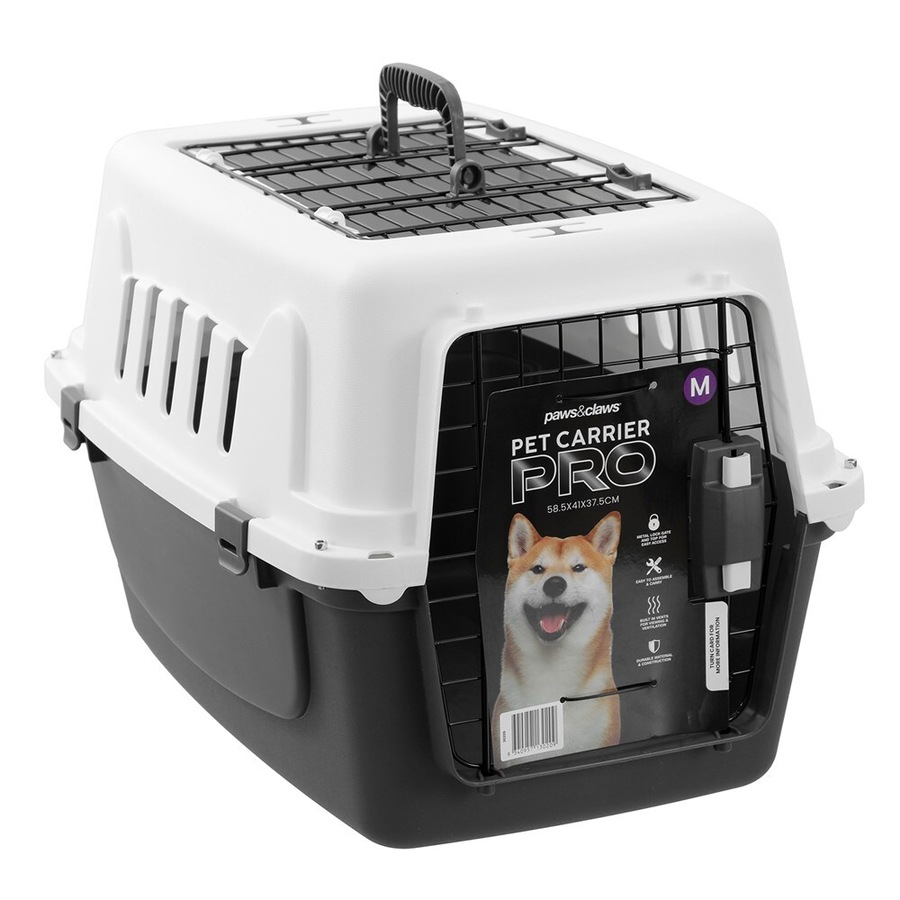 Paws & Claws 58.5cm Pet Dog Carrier Travel Kennel Crate w/ Metal Door Medium