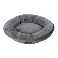 Paws & Claws 60cm Moscow Dog/Cat/Pet Plush/Velvet Small Round Bed/Non Slip Grey