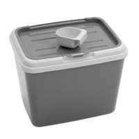 Paws & Claw 52.5x43cm 60L W/Scoop Pet Dry Food Storer Bin Storage Container Grey
