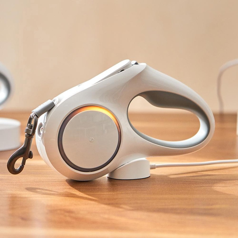 Petkit Go Shine Dog 4.7m Retractable Leash Outdoor Walk Lead Cord w/ Light White