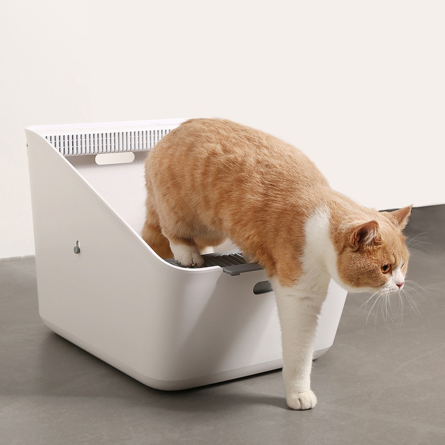 Petkit Pura Cat Litter Tray Box w/ Scoop Pet Kitten Waste Toilet Rectangle White