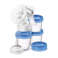 Philips Avent Via Cup Manual Breast Milk Pump Portable Kit w/ 3 Storage Bottles