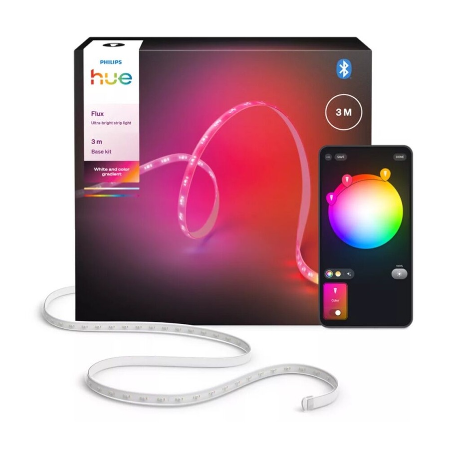 Philips Hue Flux Ultra-Bright Indoor Customisable LED Strip Light 3M