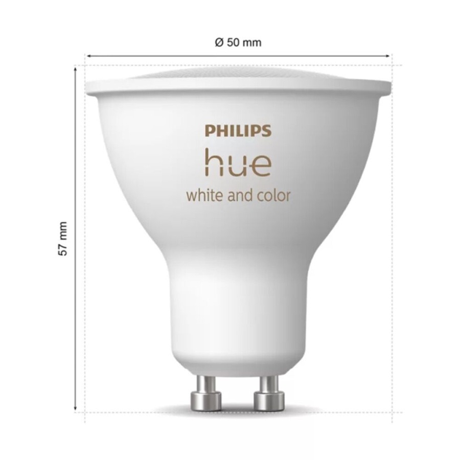 Philips Hue White/Colour Ambience GU10 V3 Smart Lightbulb 5.7W