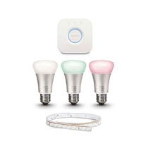 Philips Hue Wi-Fi Starter Kit/2.0 Bridge/Colour E27 LED Light Bulb/2m Lightstrip